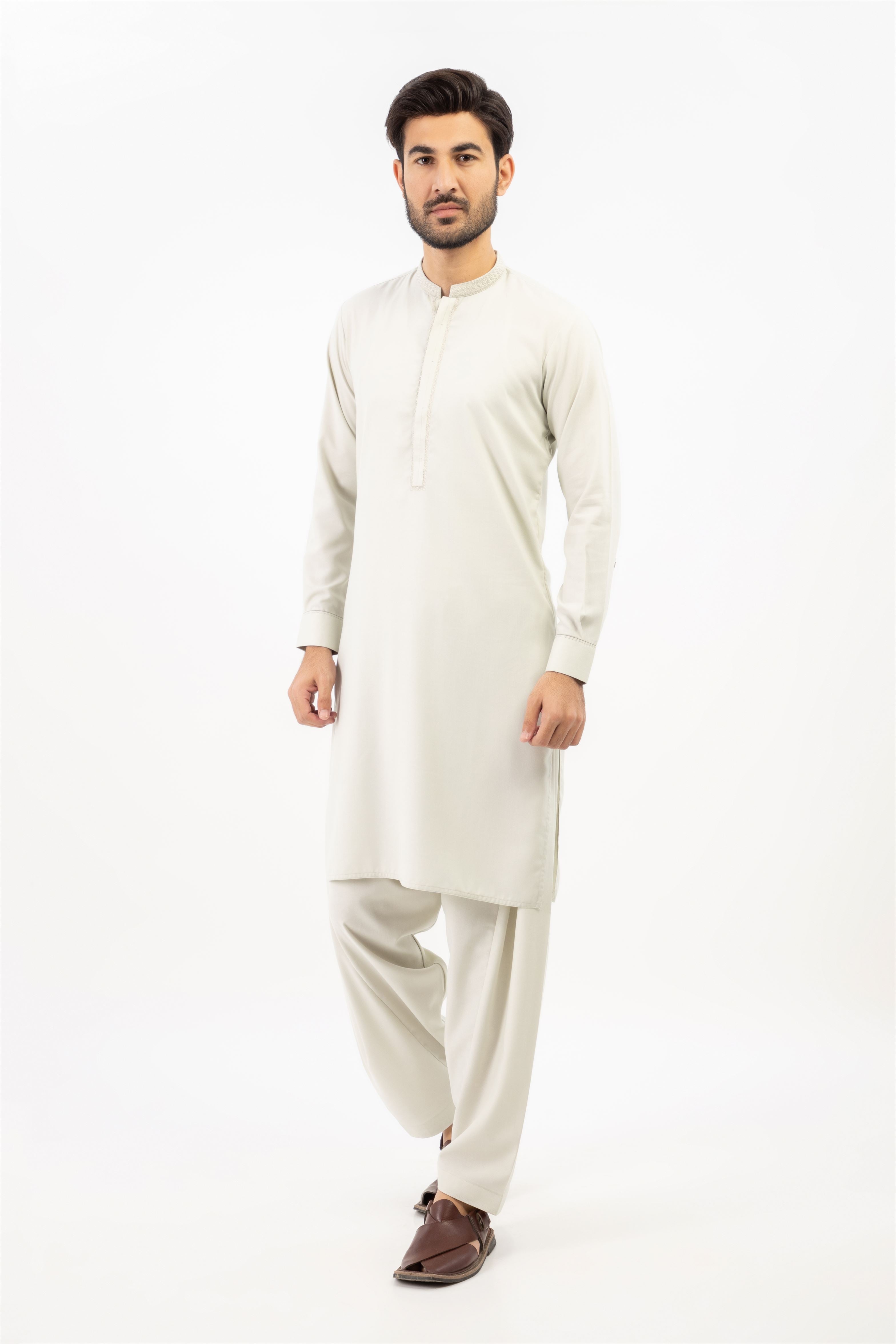 MEN SHALWAR KAMEEZ LIGHT GREEN