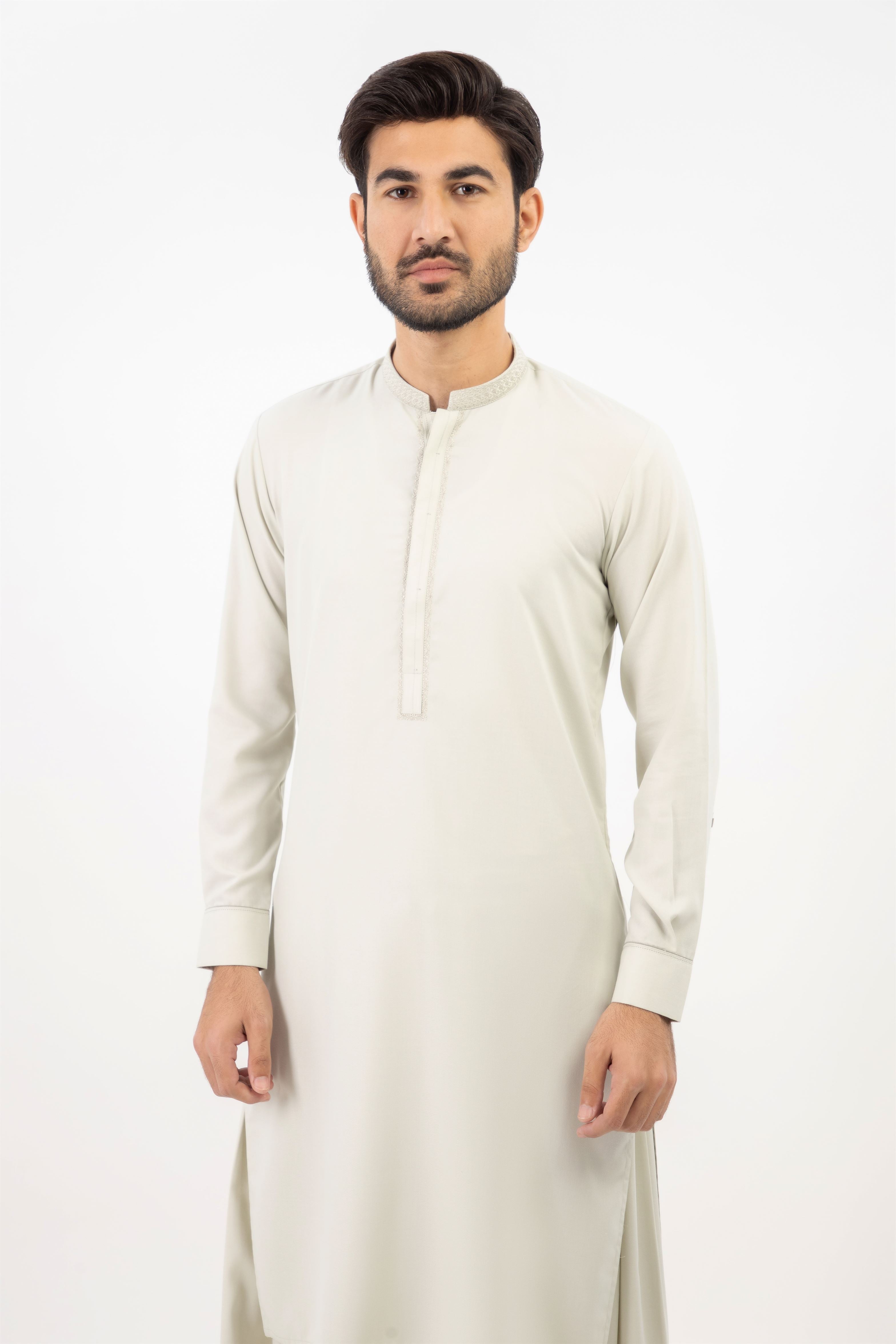 MEN SHALWAR KAMEEZ LIGHT GREEN