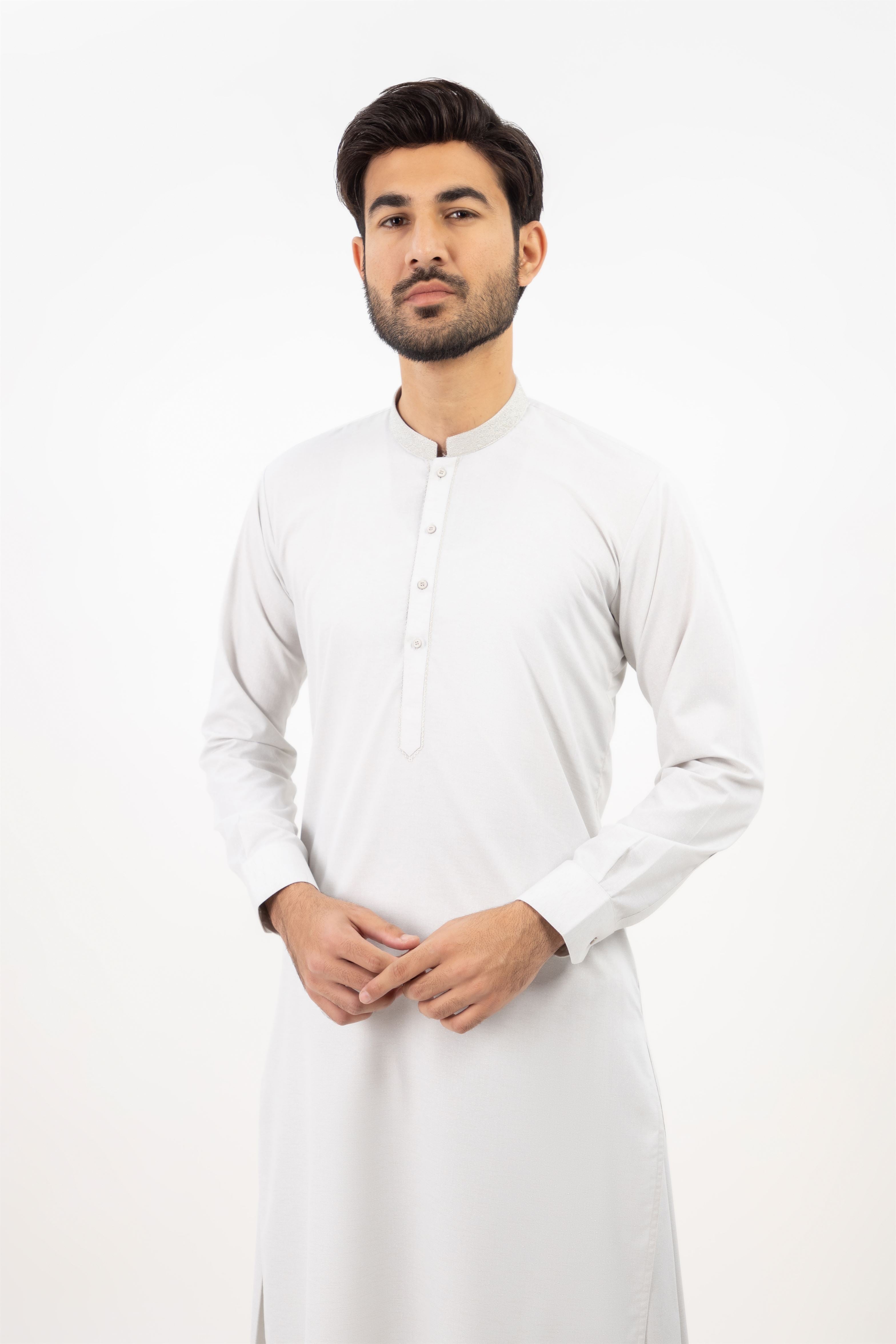 MEN SHALWAR KAMEEZ LIGHT GREY