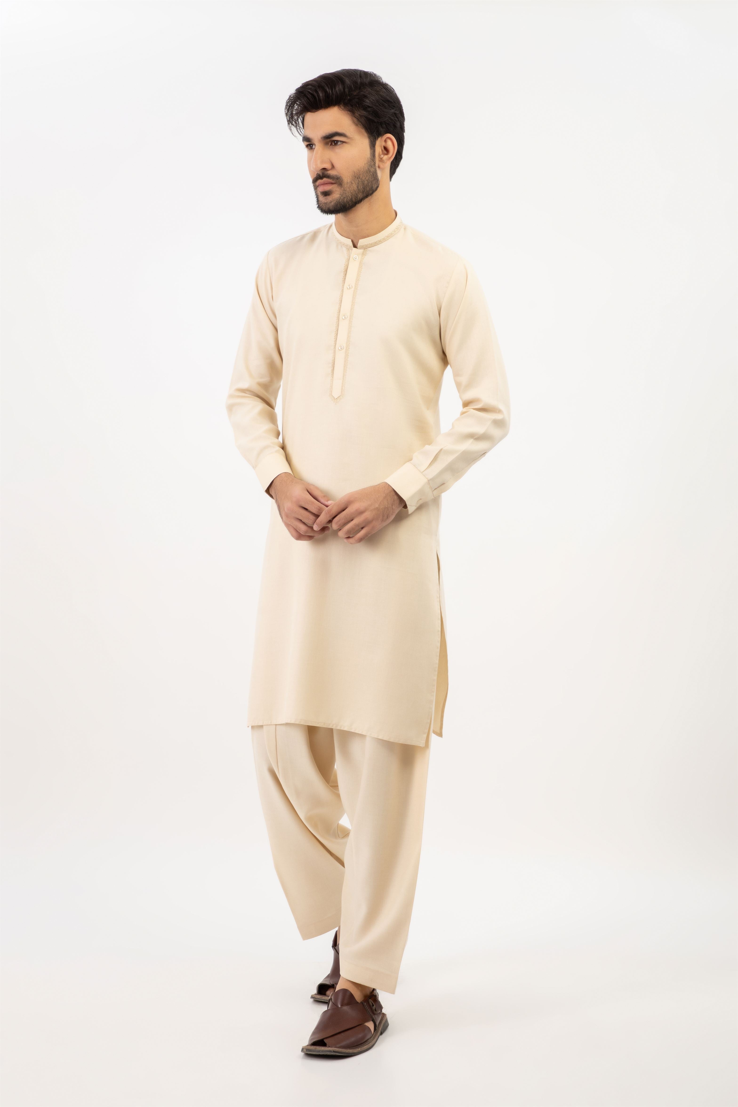 LIGHT FAWN MEN SHALWAR KAMEEZ