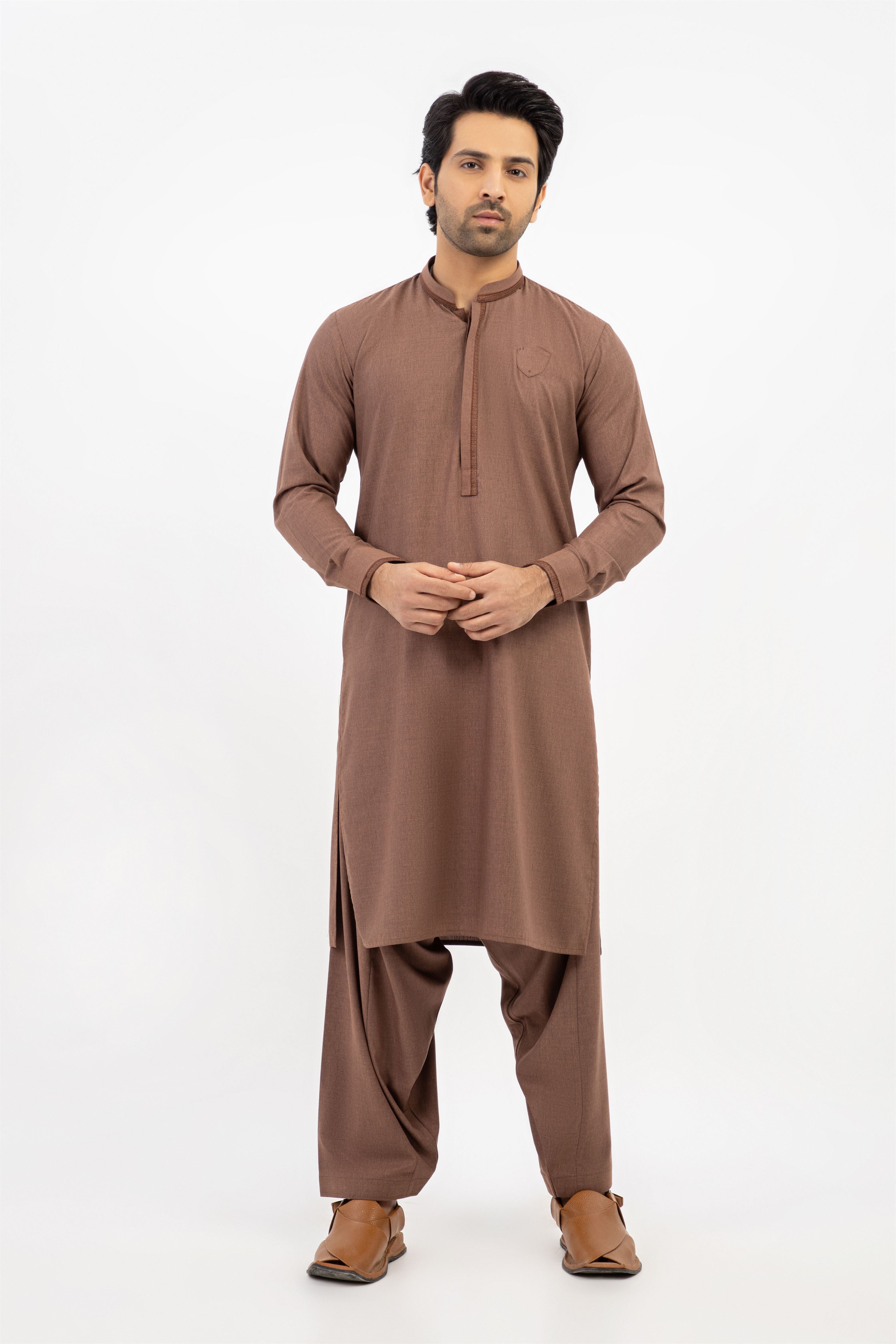 MEN SHALWAR KAMEEZ L.BROWN