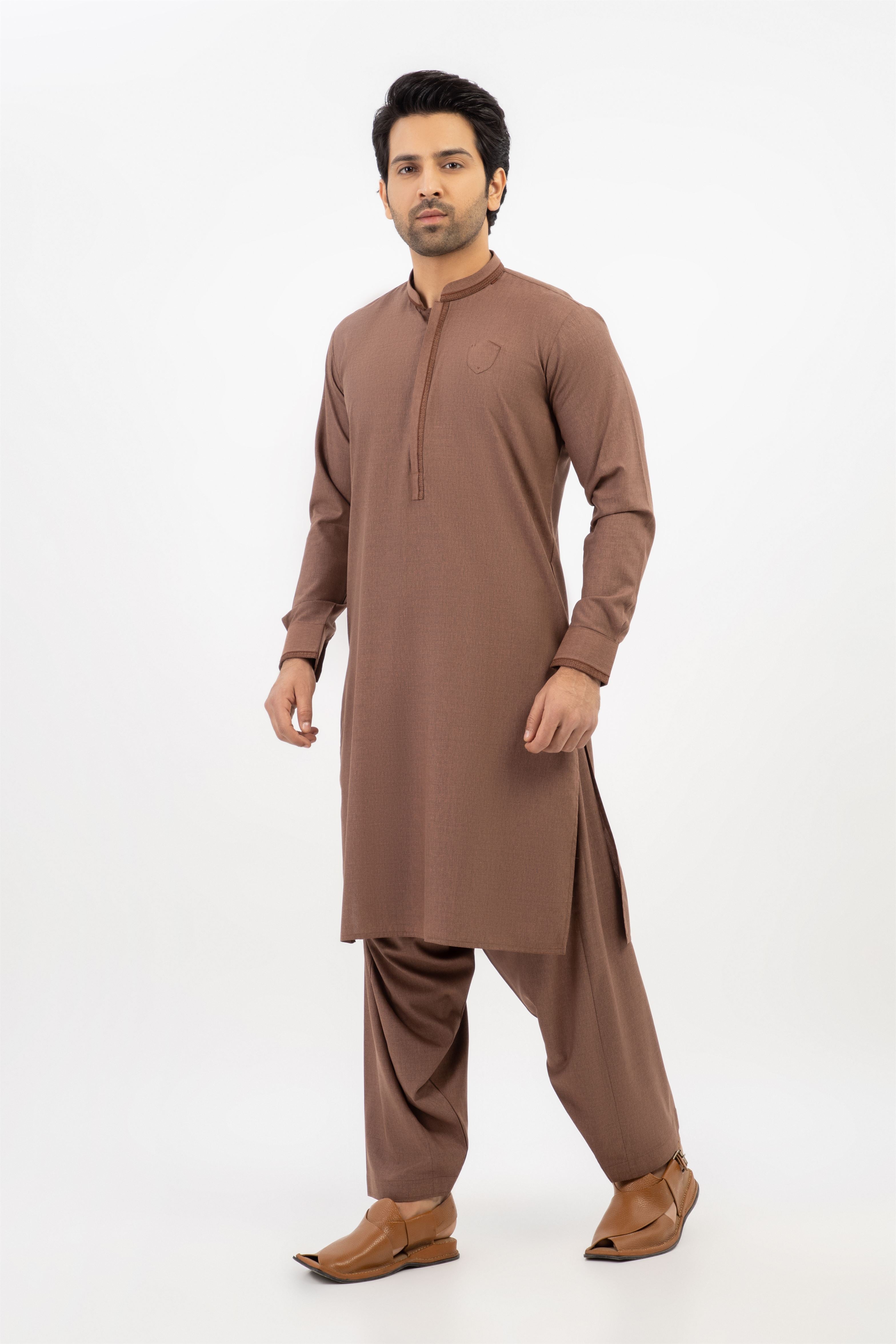 MEN SHALWAR KAMEEZ L.BROWN