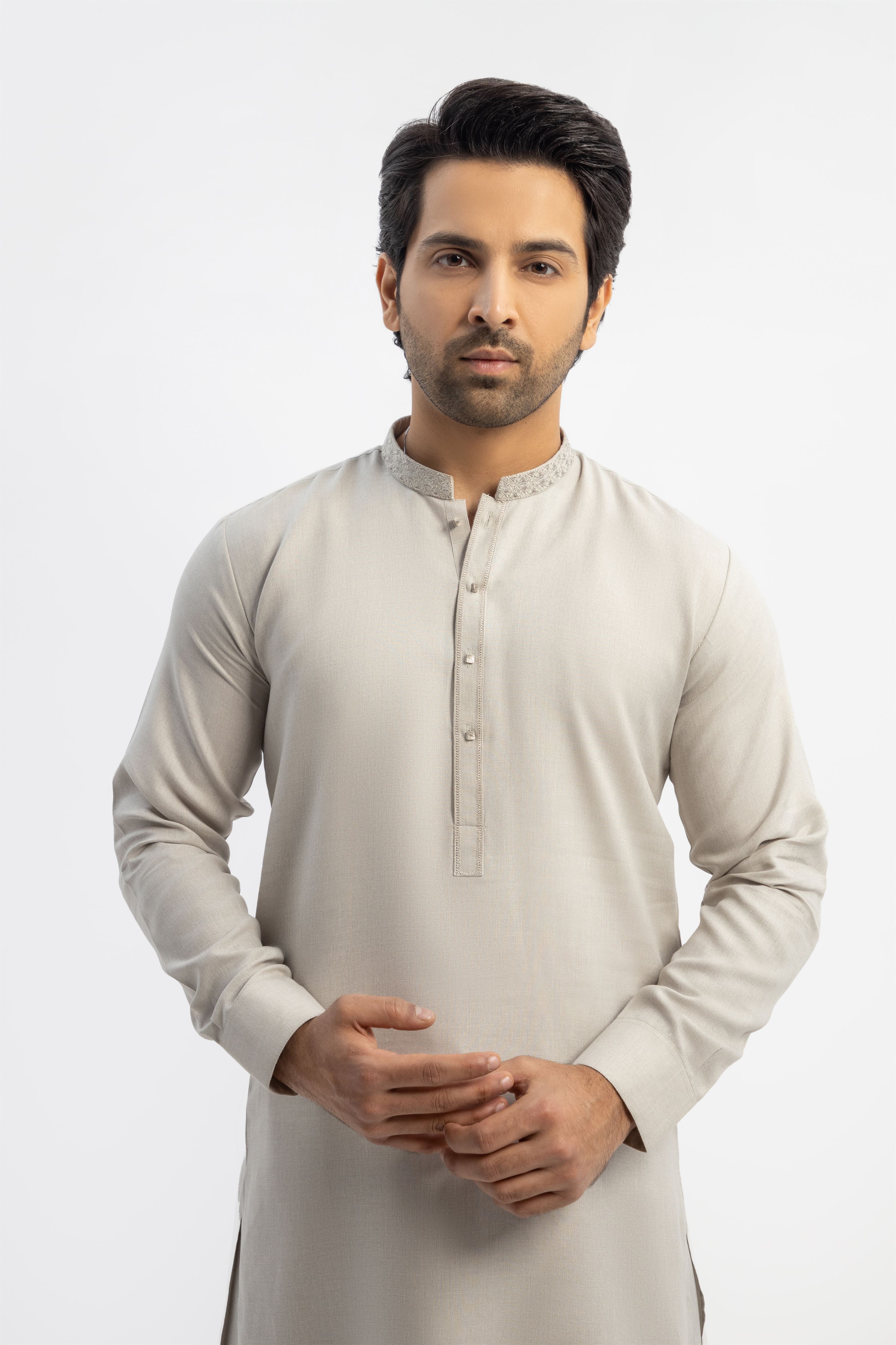 MEN SHALWAR KAMEEZ L.GREY