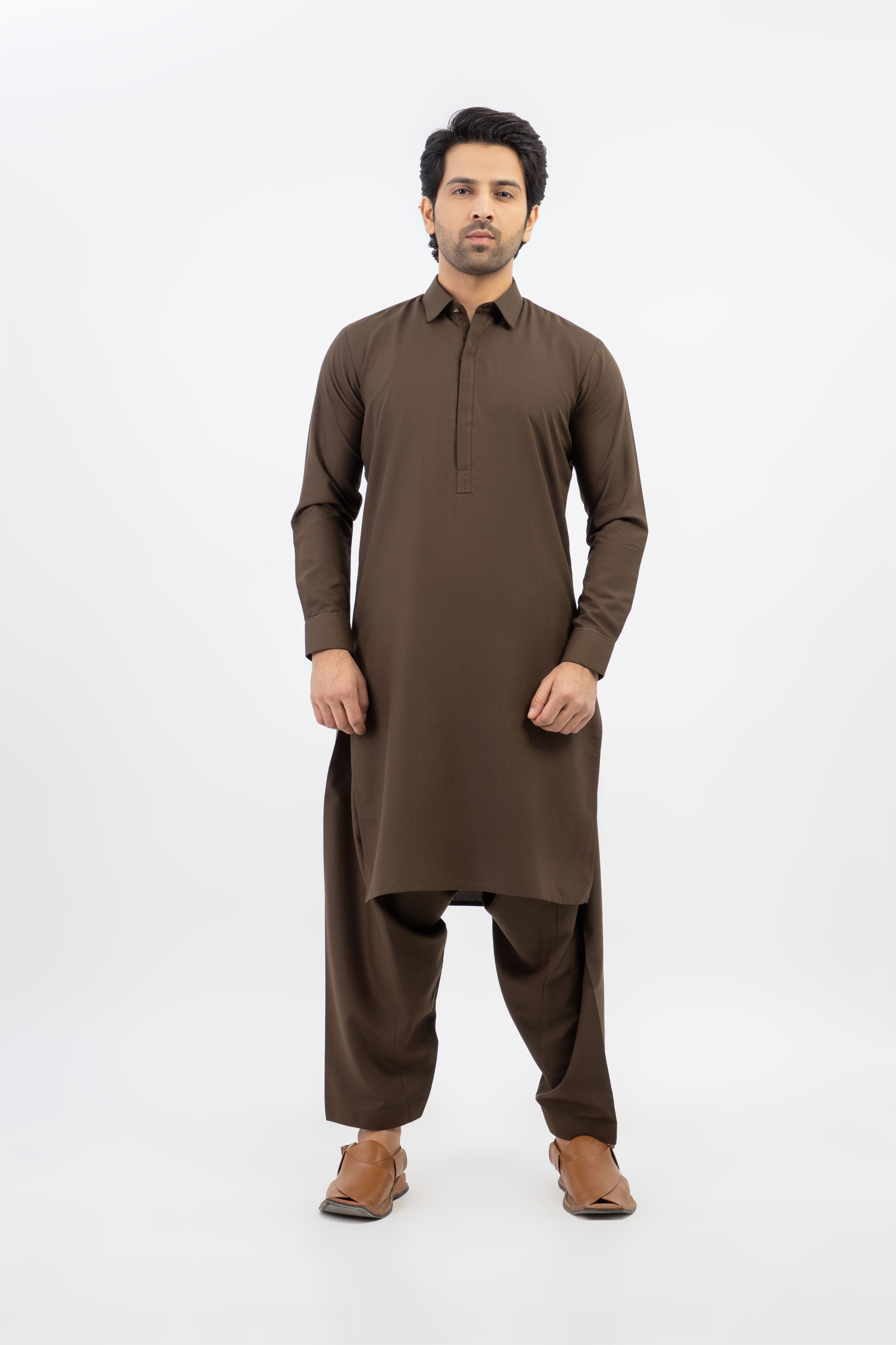 D. BROWN MEN SHALWAR KAMEEZ