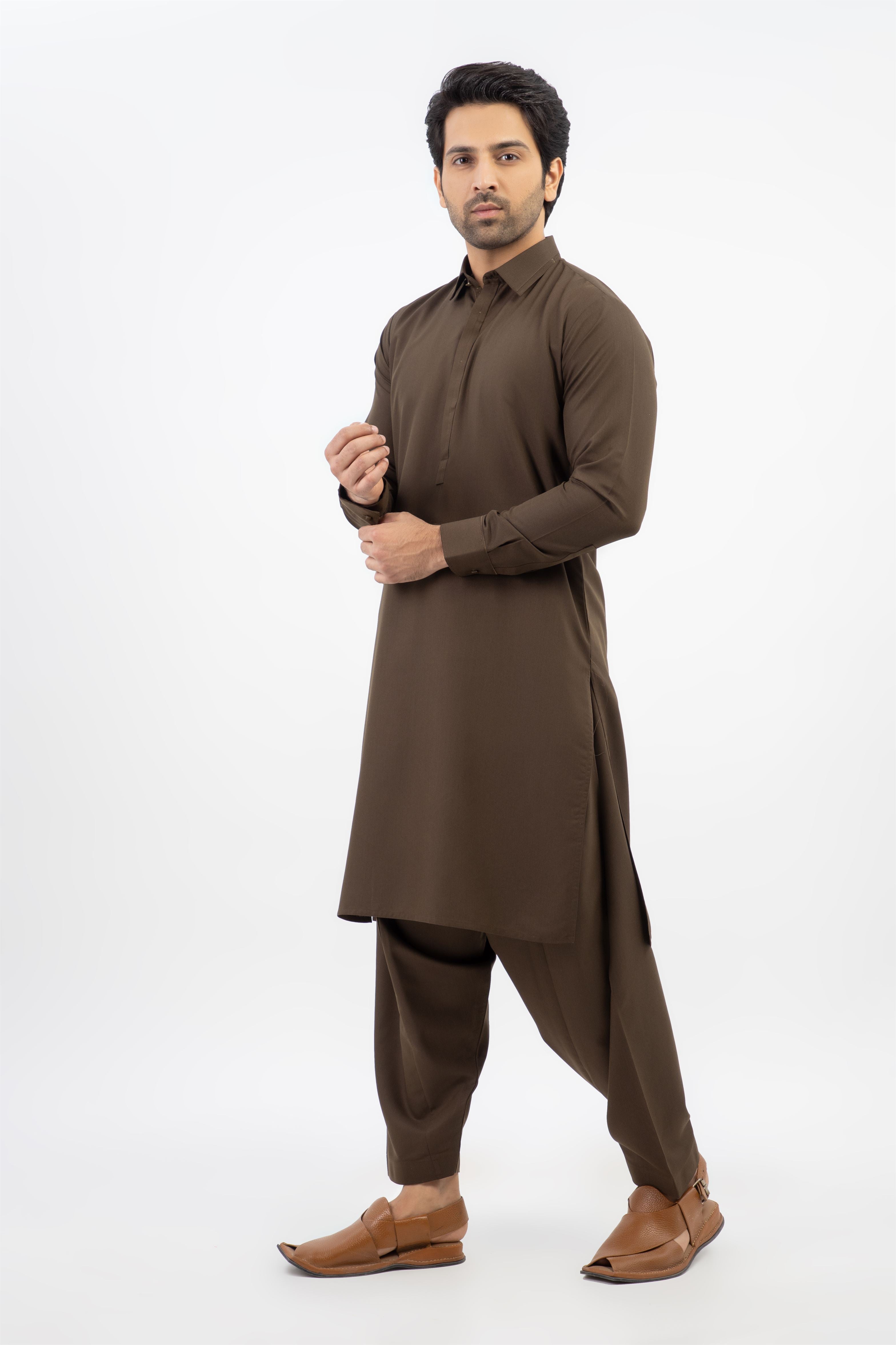 D. BROWN MEN SHALWAR KAMEEZ