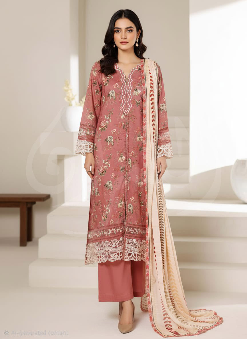 S'Pret - Emb Lawn 645 Pink