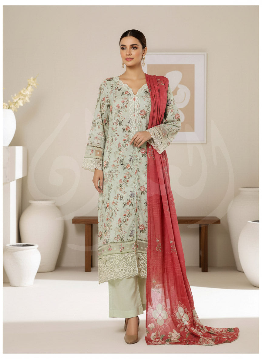 S'Pret - Emb Lawn 642 Green