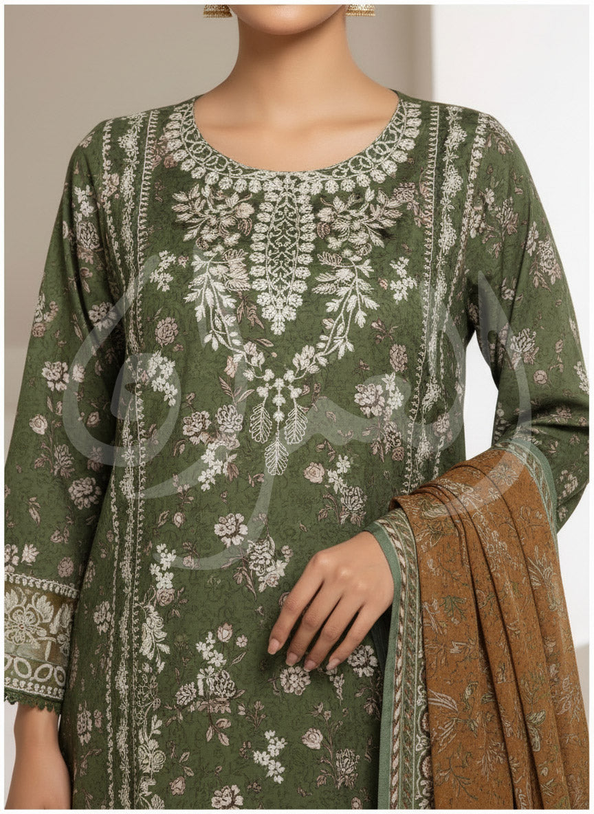 S'Pret - Signature Emb Lawn 7730 Green