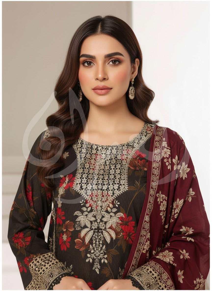 S'Pret - Signature Emb Lawn 7734 Kai-Green