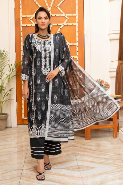 AR-3513 | 3 Piece Black Munnar Suit Pret