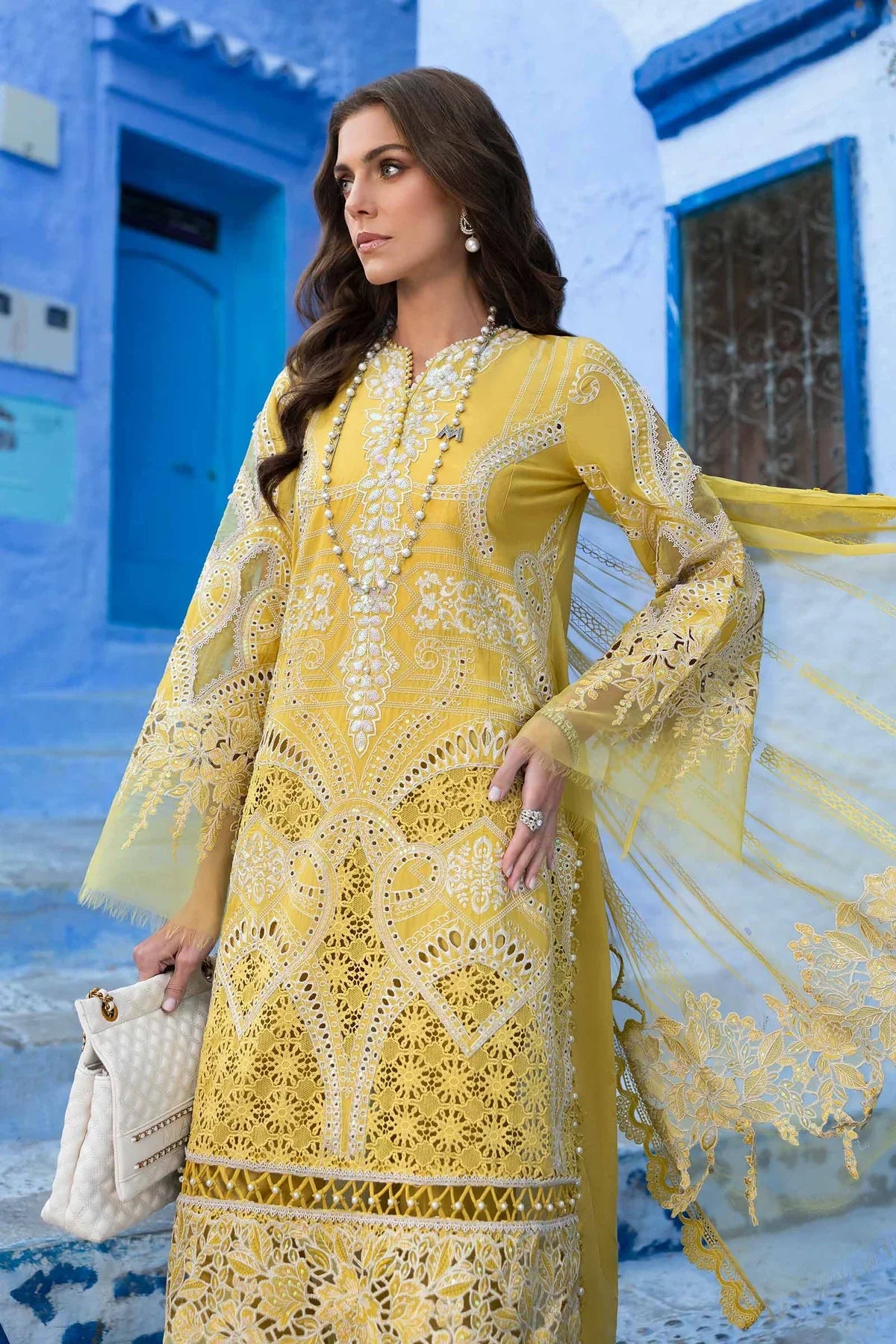 3 Piece Unstitched Embroidered Lawn Suit | D-2512-A