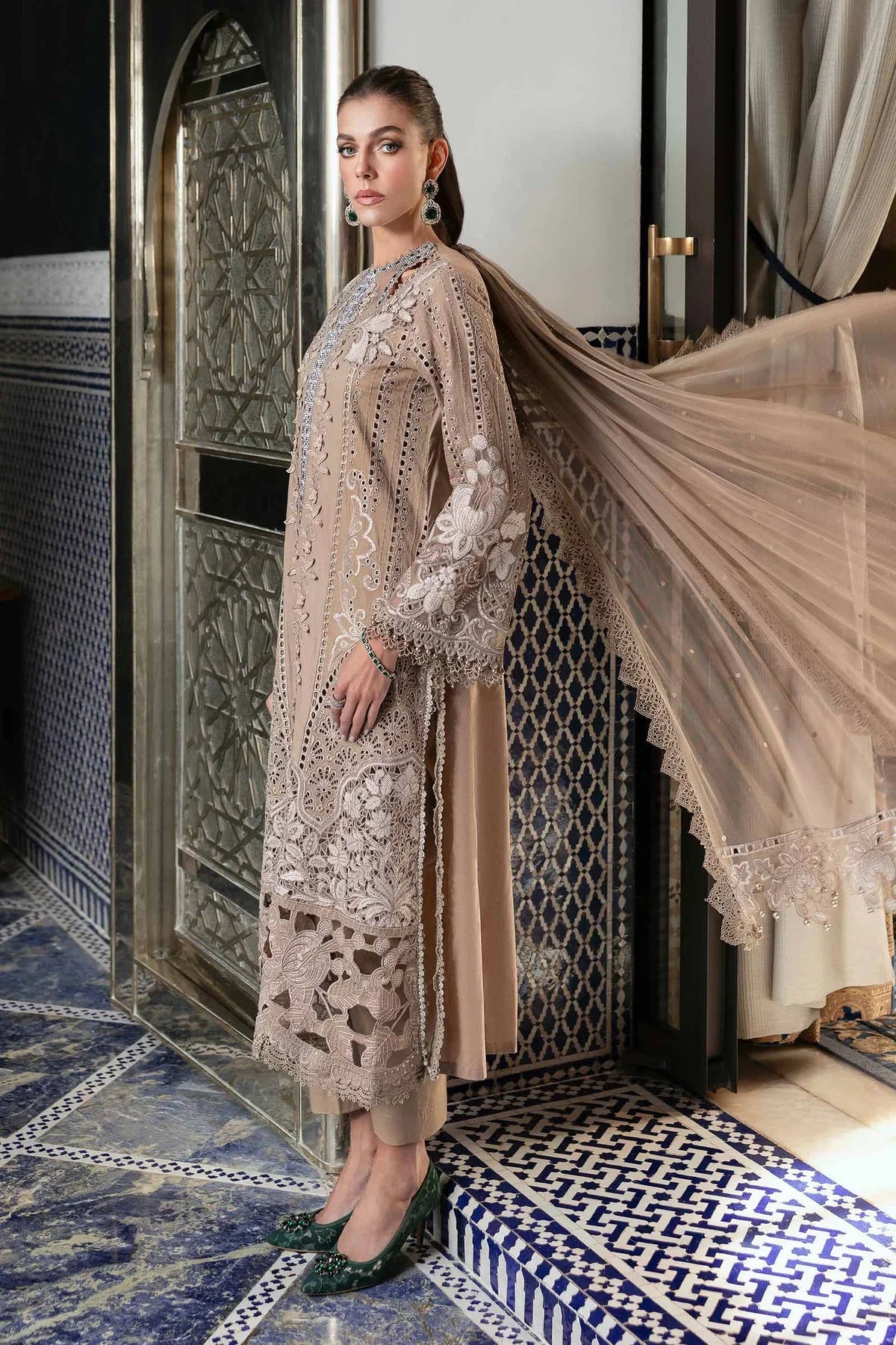 Maria B. Embroidered | Al-1057 Brown