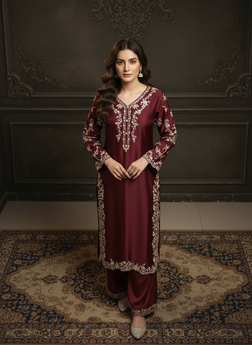 Sherrys Silk - Mehroon