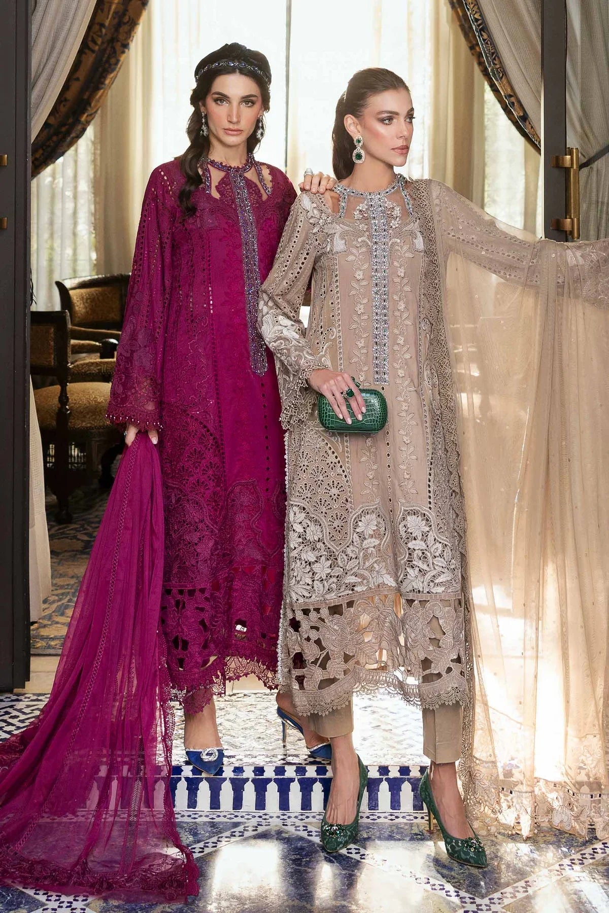 3 Piece Unstitched Embroidered Lawn Suit | D-2502-A