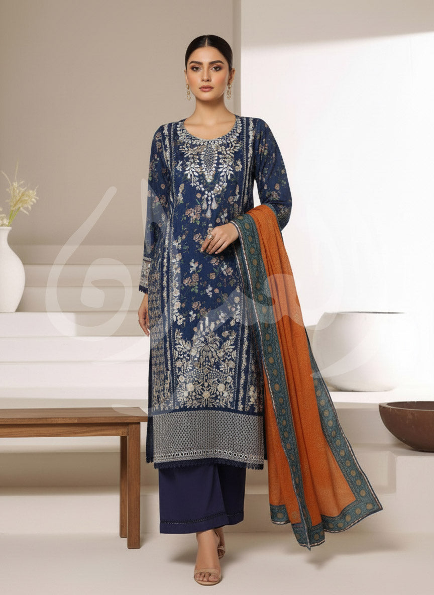 S'Pret - Signature Emb Lawn 7702 Blue