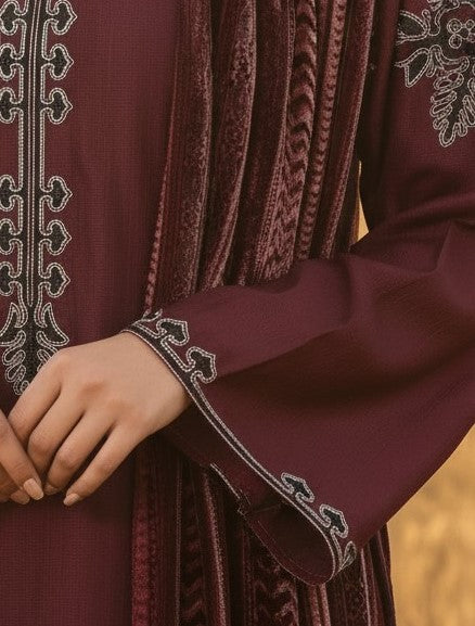 Maroon - SB Viscose with palachi shawl