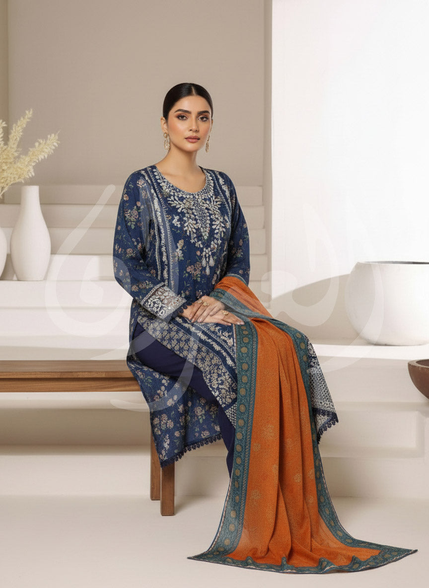 S'Pret - Signature Emb Lawn 7702 Blue