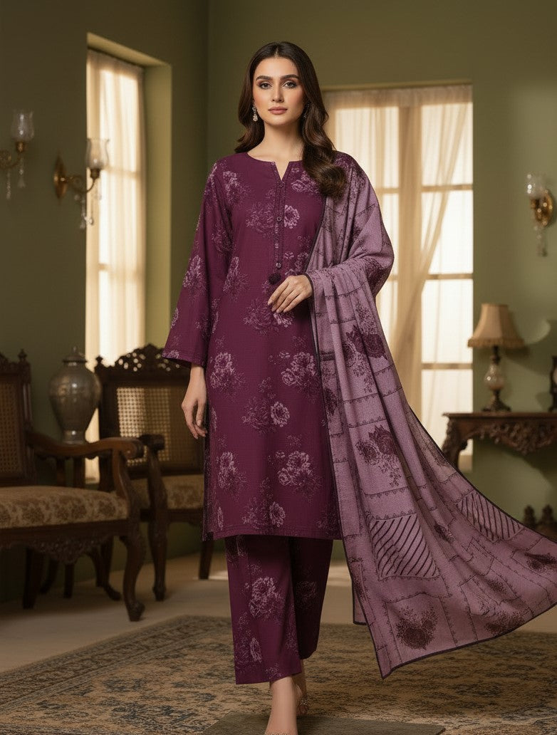 Cherry - Printed khaddar
