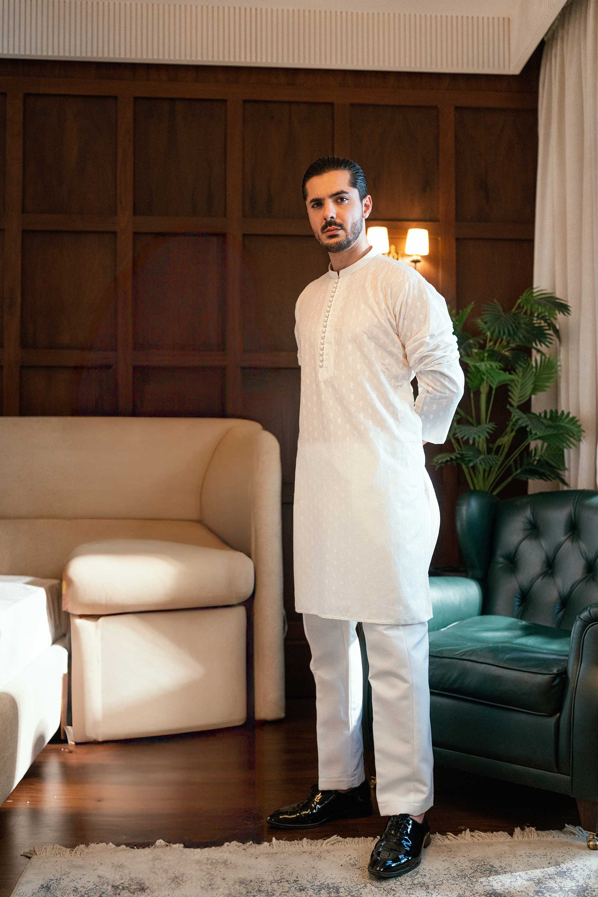 Off-White Embroidered Kurta Trouser