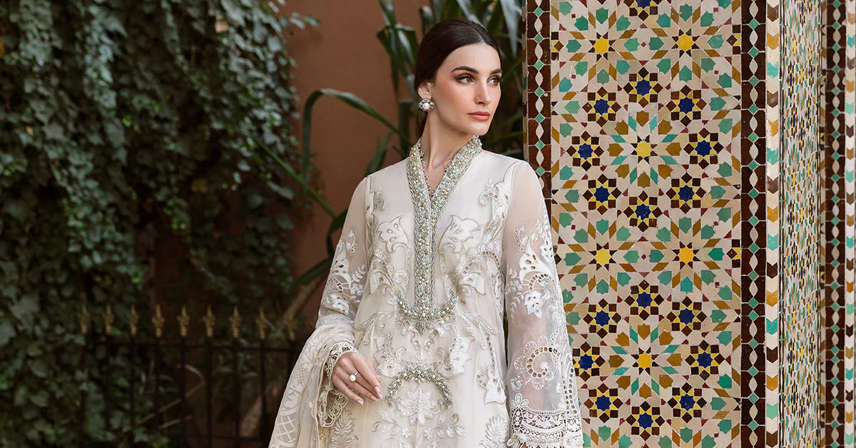 Maria B. Embroidered | Al-1076 Off White