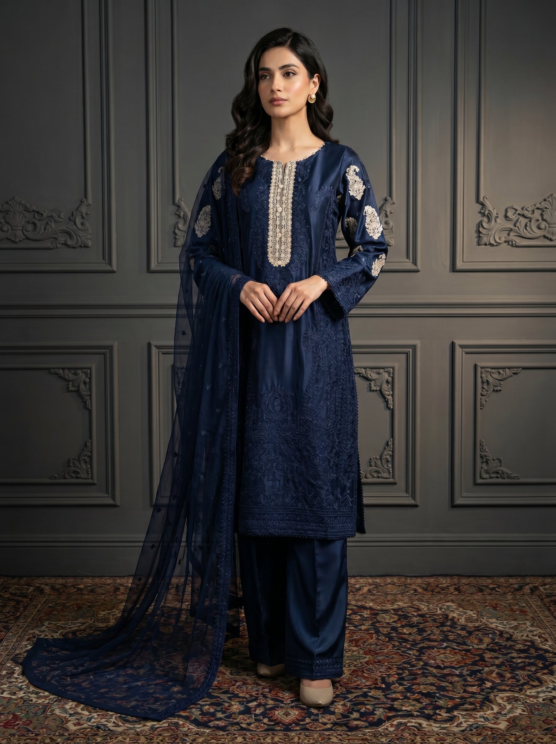 Sherrys Silk - Azkah Navy