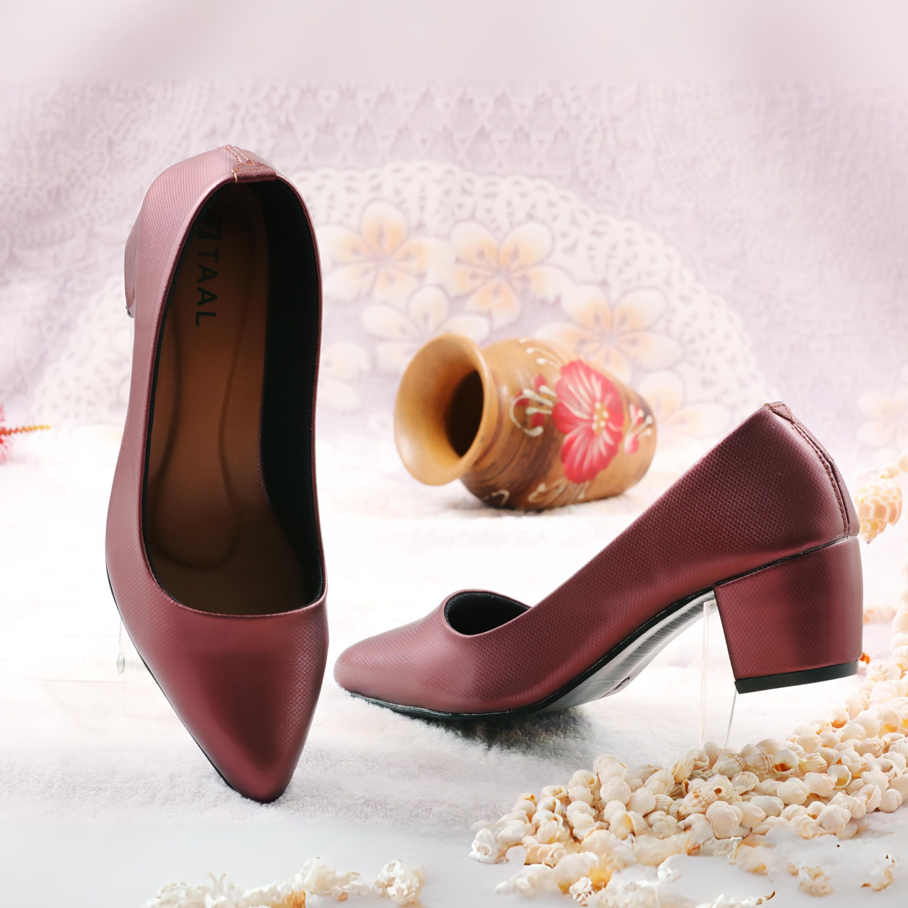 Antonio Heeled Pumps Maroon