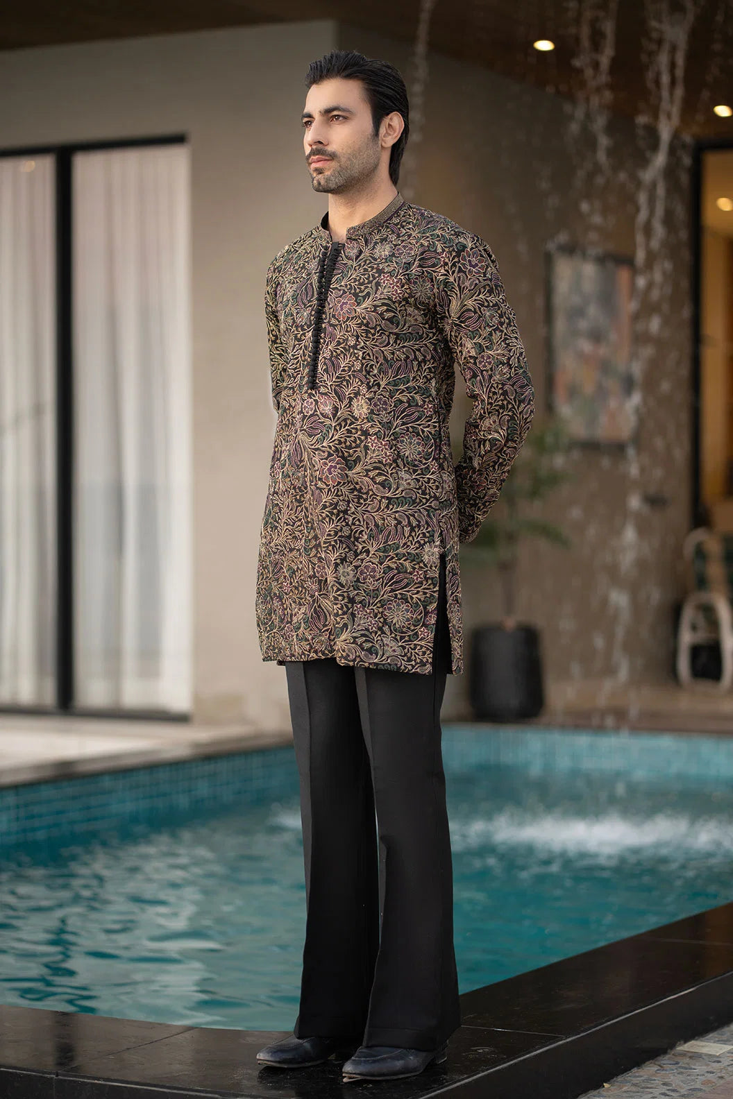 Black Embroidered Kurta Trouser FD-5068