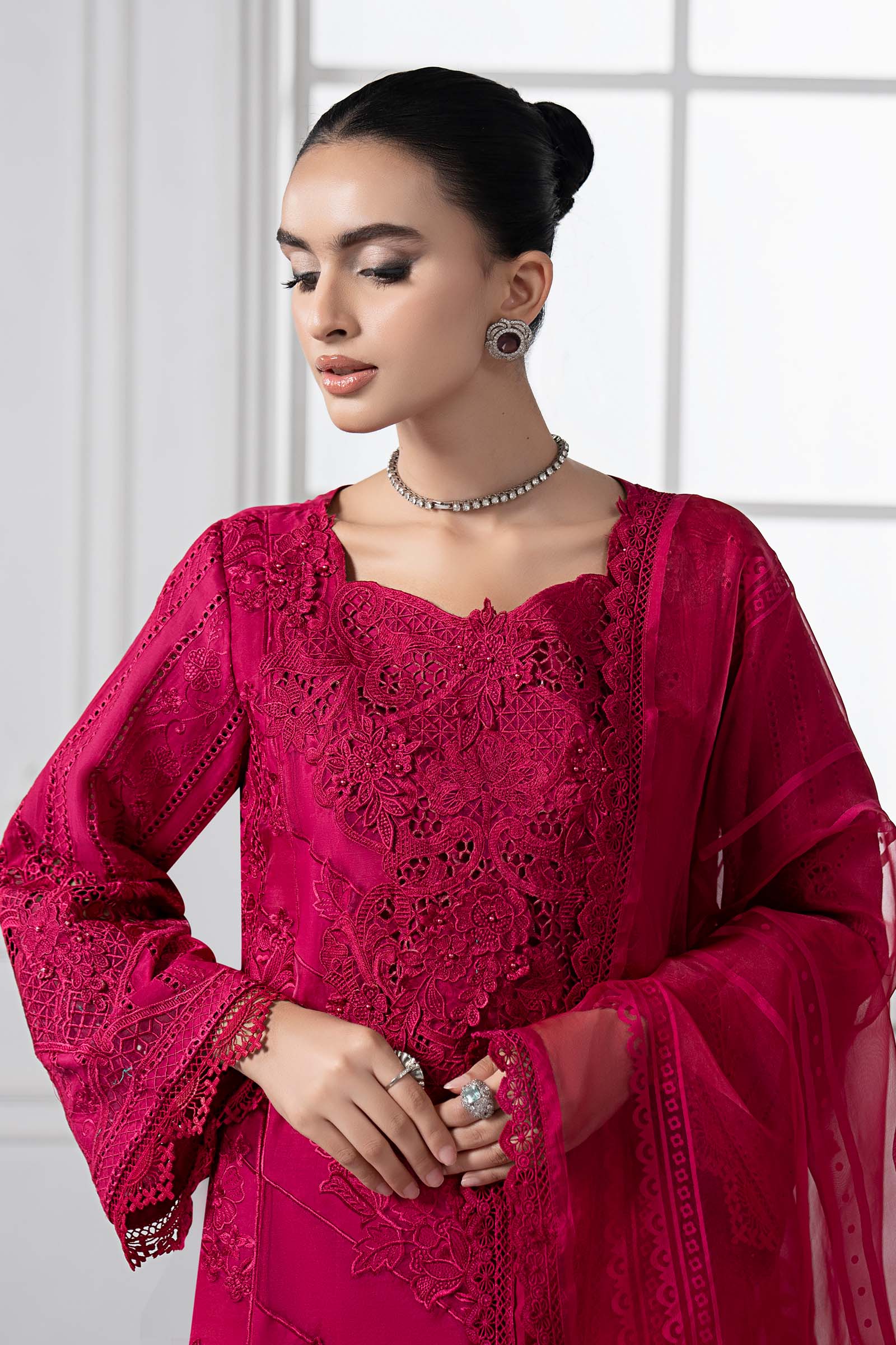 Maria B. Embroidered Lawn Suit | SI-3484