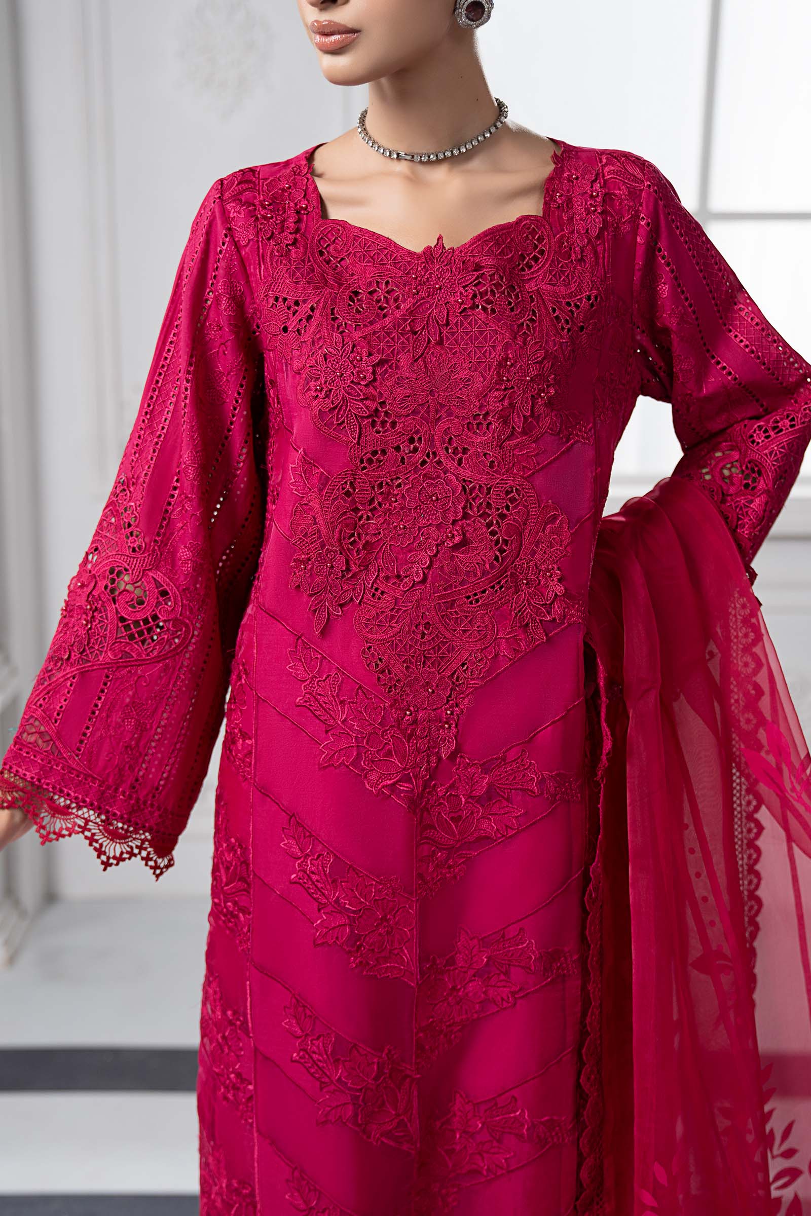 Maria B. Embroidered Lawn Suit | SI-3484