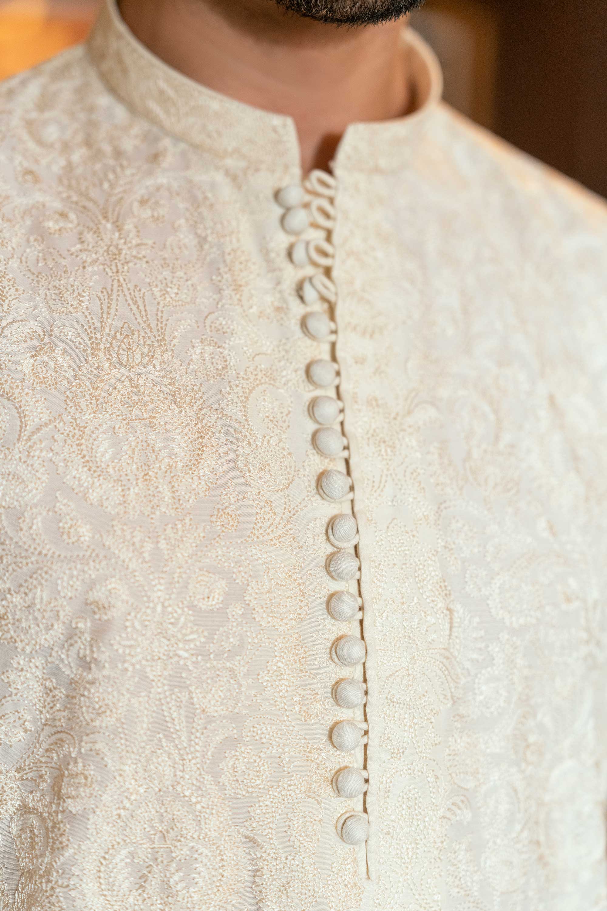 Cream Embroidered Kurta Trouser FD-5072