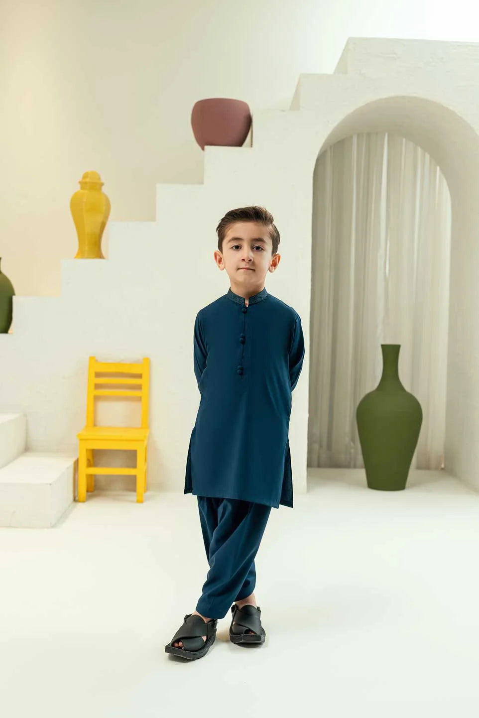 Royal Blue Embroidered Kameez Shalwar KD - 31
