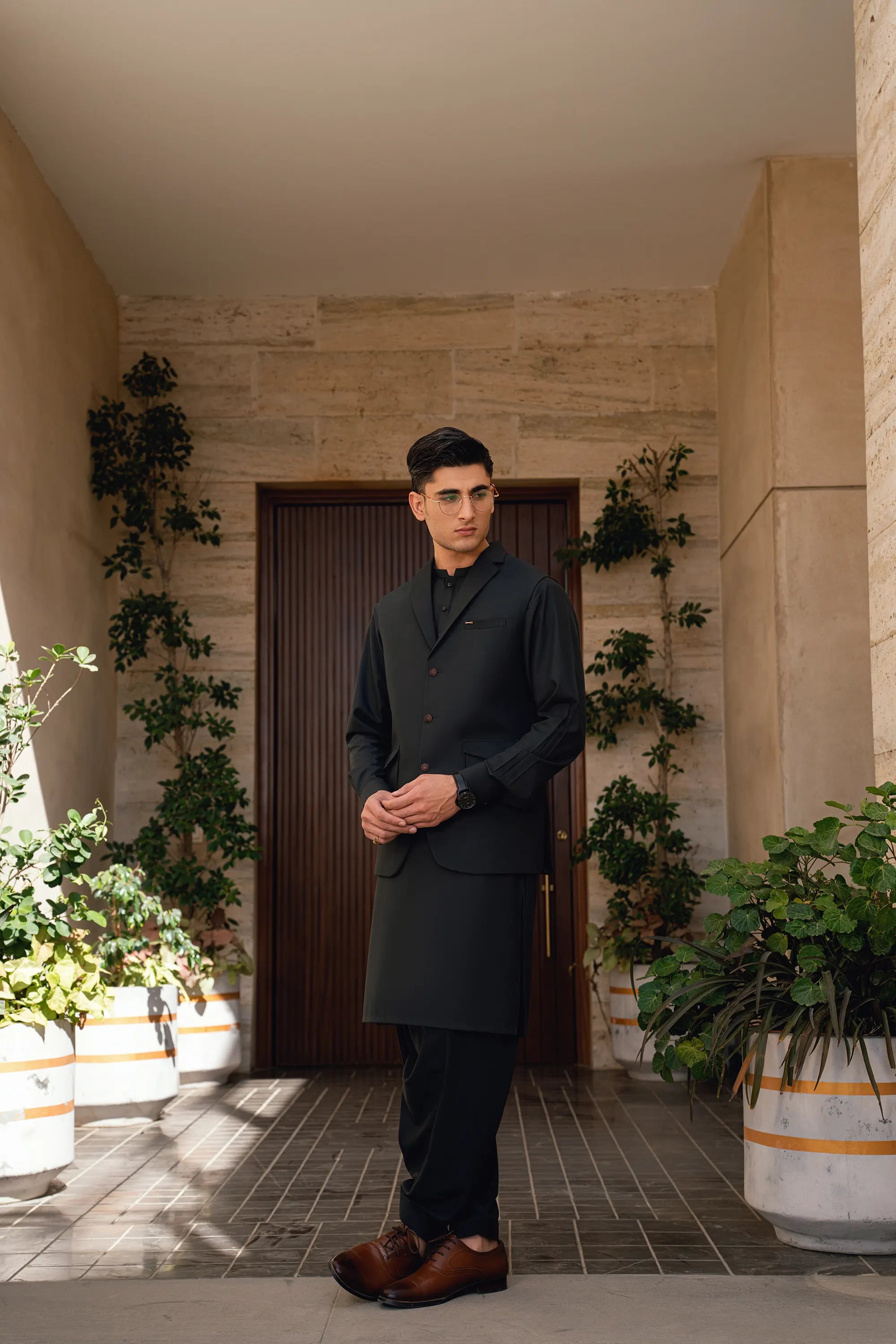 Deep Green Lapel Suiting Waistcoat Suit WS-244-117