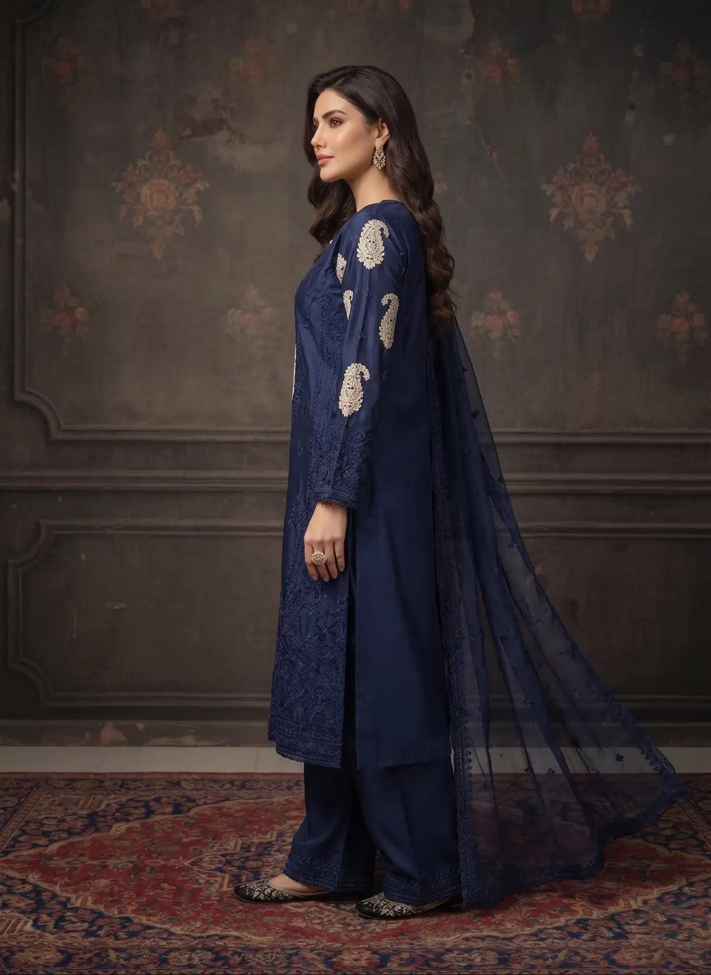Sherrys Silk - Azkah Navy