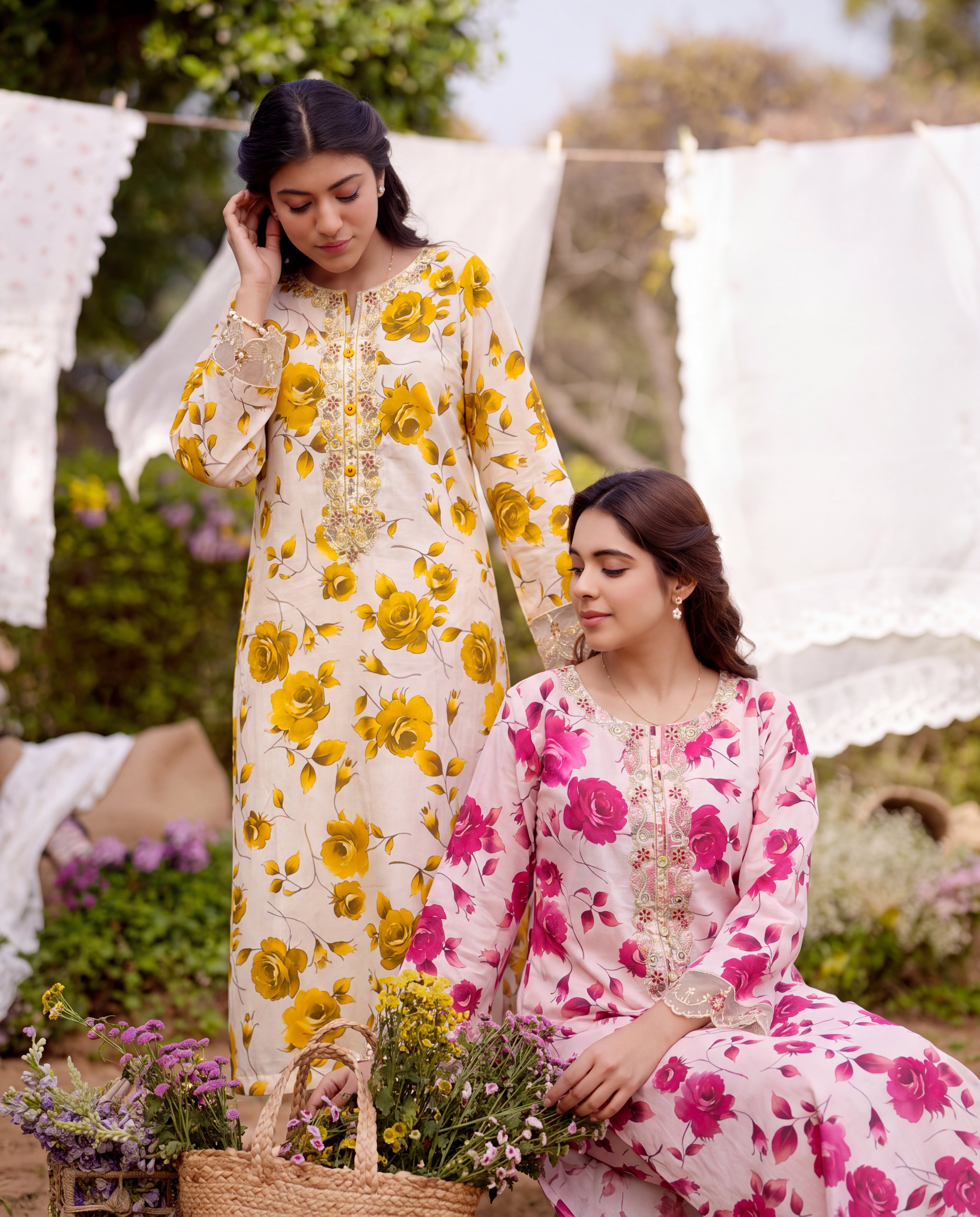Gul-e-Reza – Floral Lawn 3-Piece Suit