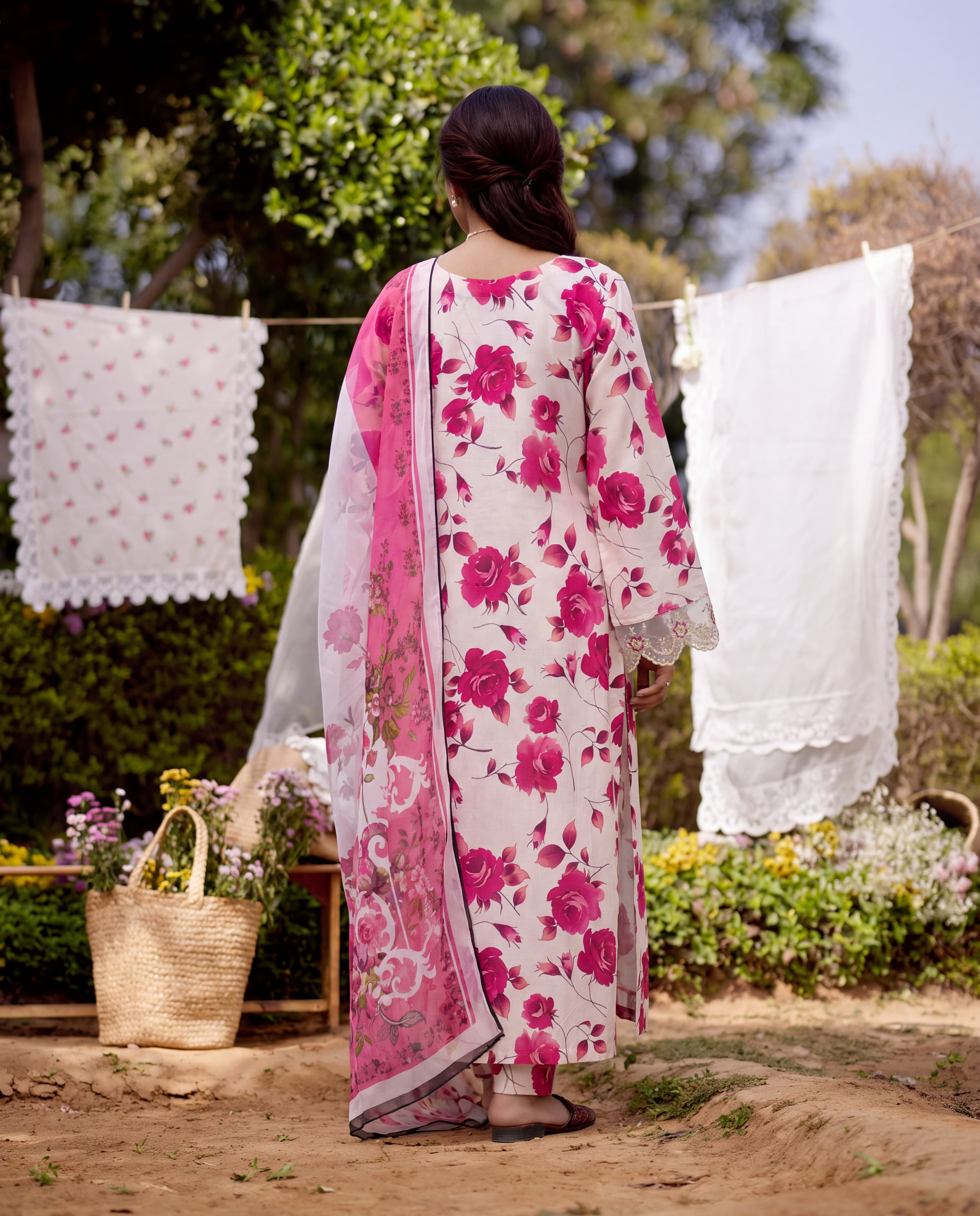 Gul-e-Reza – Floral Lawn 3-Piece Suit