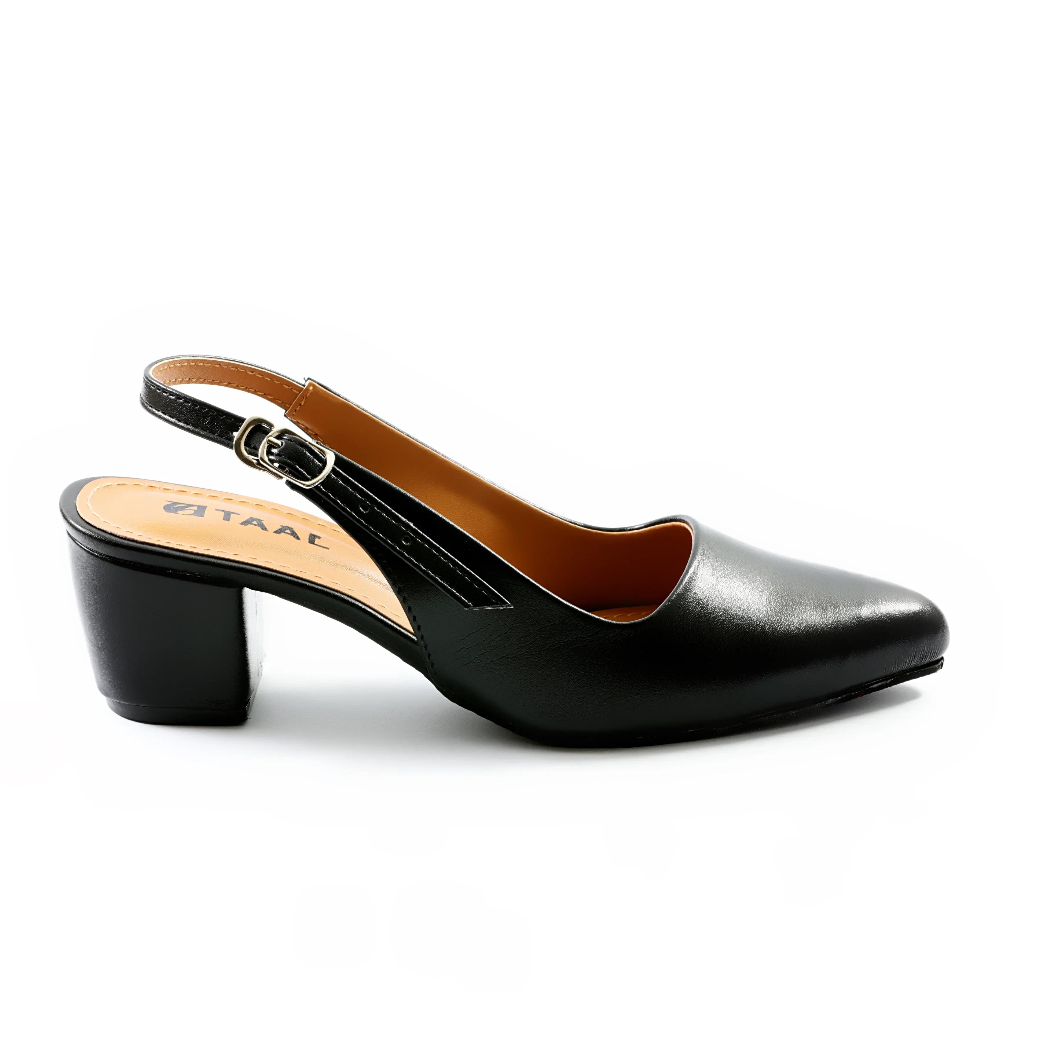 Estrela Heeled Slingbacks Black