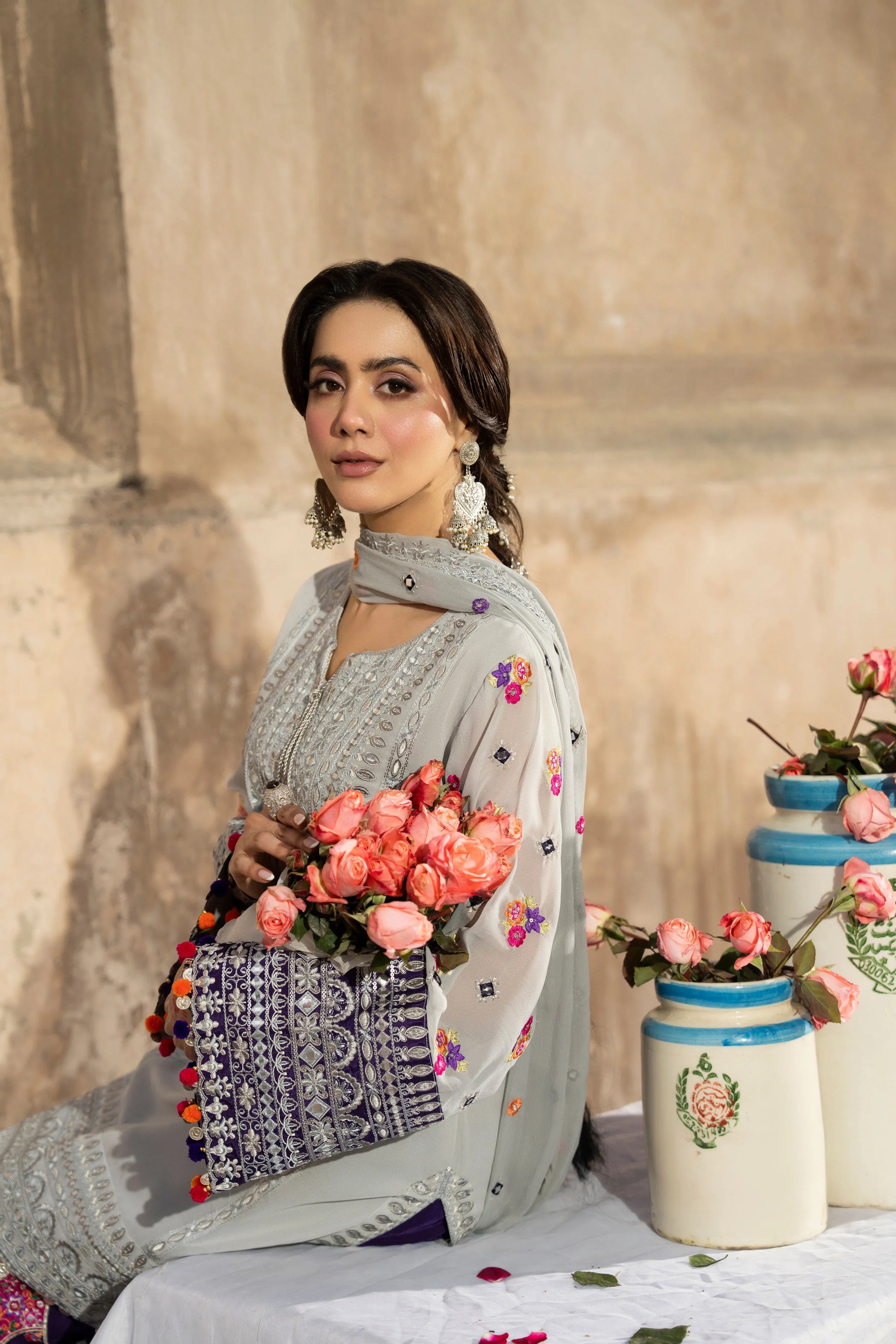 Karma - Saj Dhaj - F-526  Silver & Royal