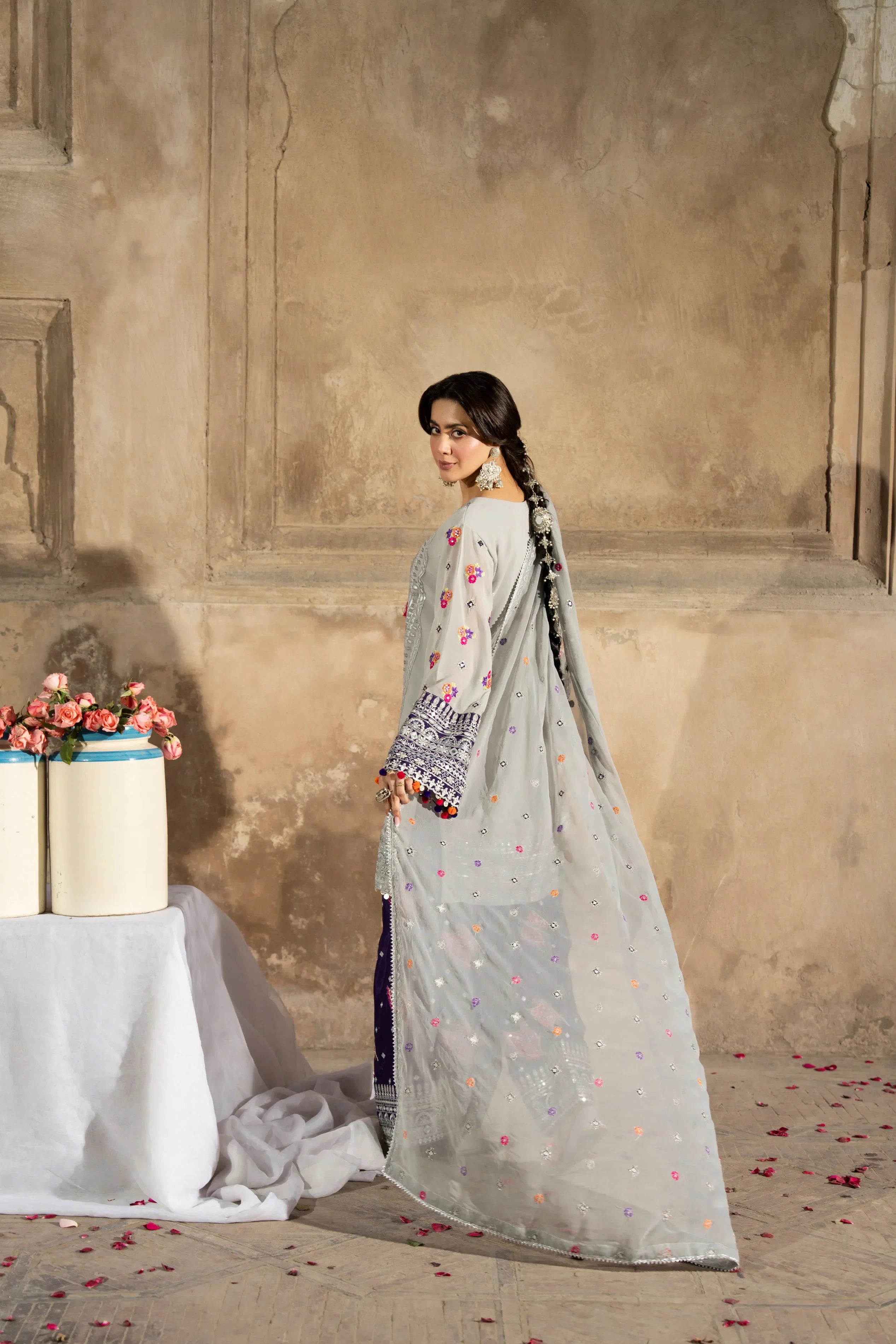 Karma - Saj Dhaj - F-526  Silver & Royal