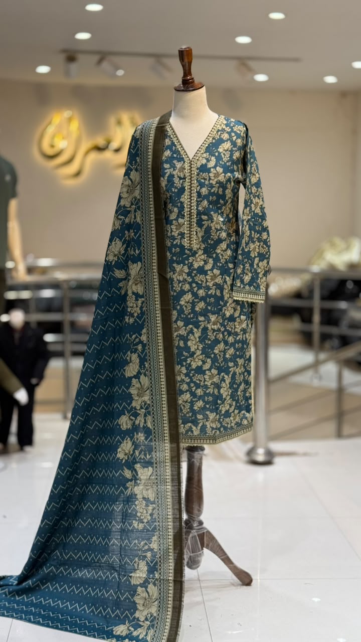 Printed Khadar Ferozi 3 pcs