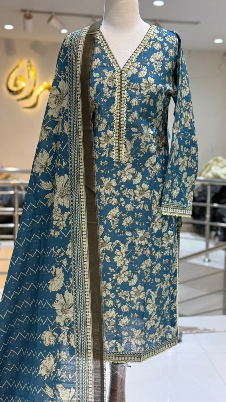 Printed Khadar Ferozi 3 pcs