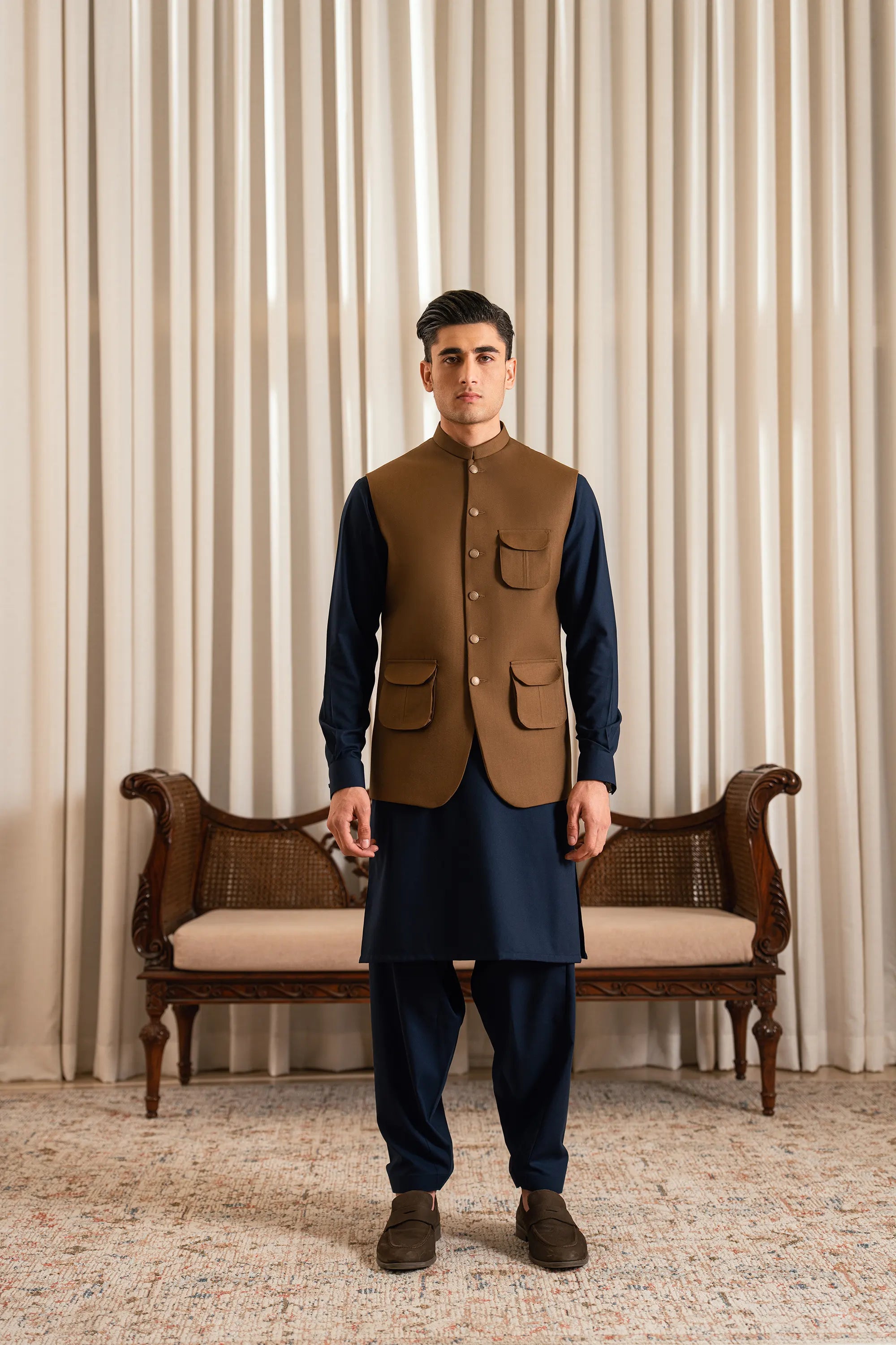 Chocolate Brown Suiting Waistcoat WS-20013