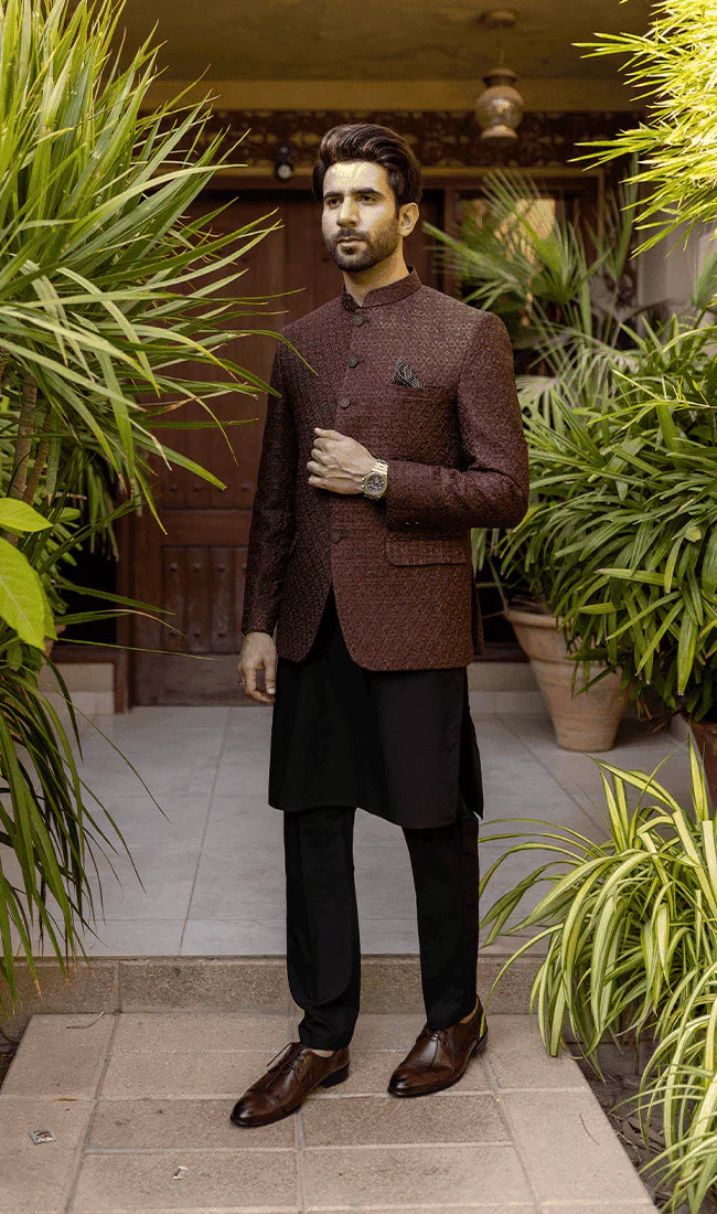 MEN PRINCE COAT - MEHROON