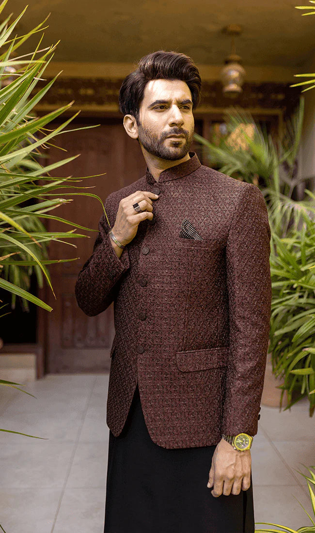 MEN PRINCE COAT - MEHROON