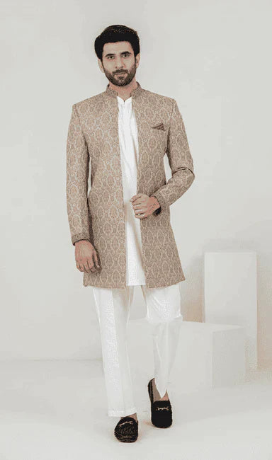 MEN SHERWANI - LIGHT GOLDEN