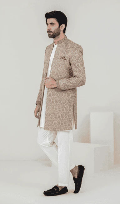 MEN SHERWANI - LIGHT GOLDEN