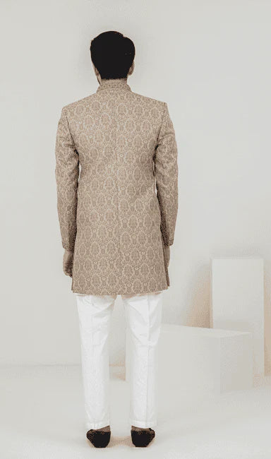 MEN SHERWANI - LIGHT GOLDEN