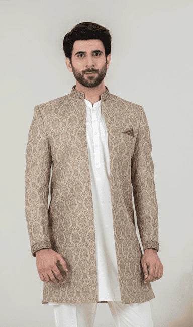 MEN SHERWANI - LIGHT GOLDEN