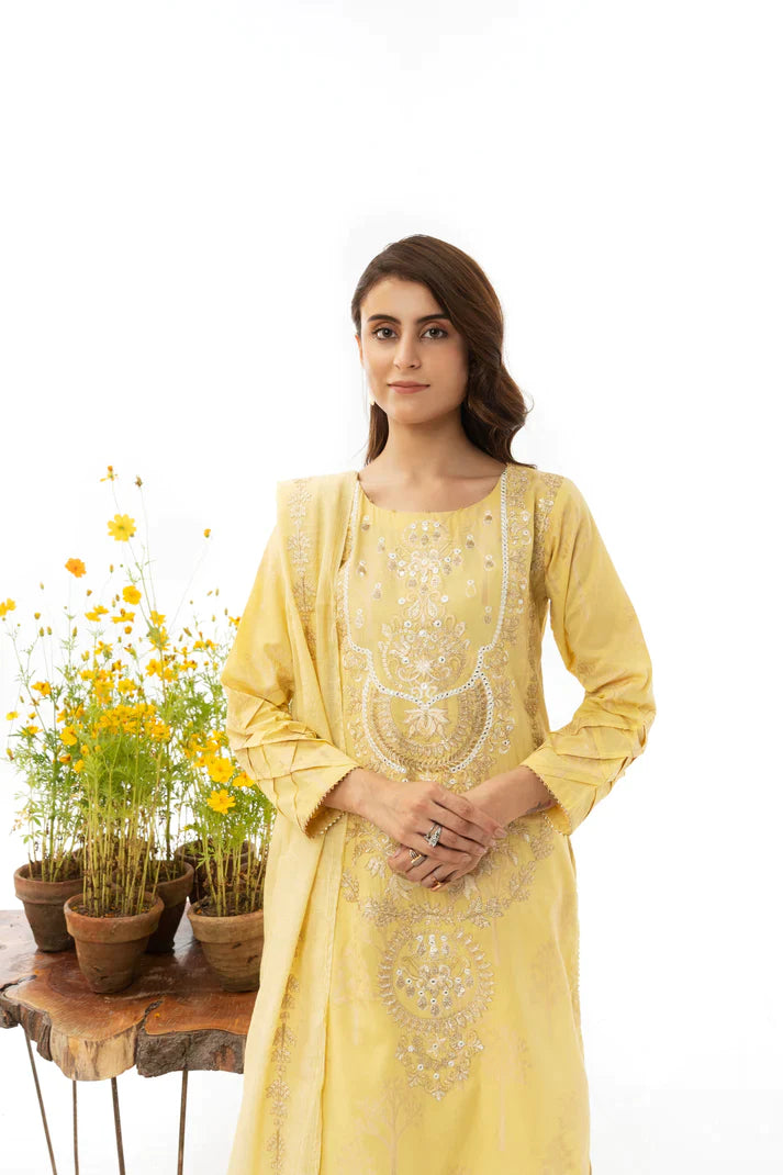 Eshaal - 3 Piece - Embroidered Organza